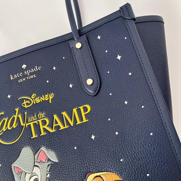 ♠️Kate Spade X Disney Lady and the Tramp NS North South Ella Tote, Blue NWT - Picture 4 of 7